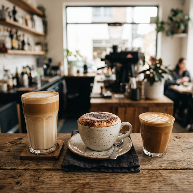 difference between latte and cappuccino and flat white