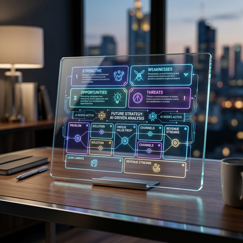 AI for Lean Canvas, SWOT, and Market Analysis Hero Image