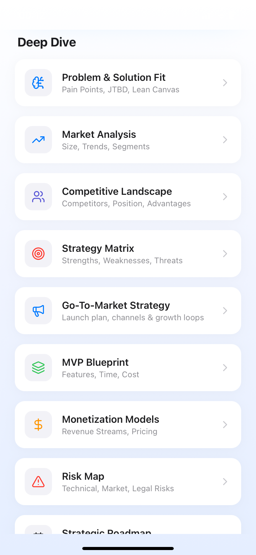 ideax deep dive analysis screen